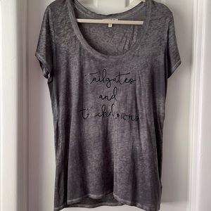 Express graphic tee shirt gray burnout football L